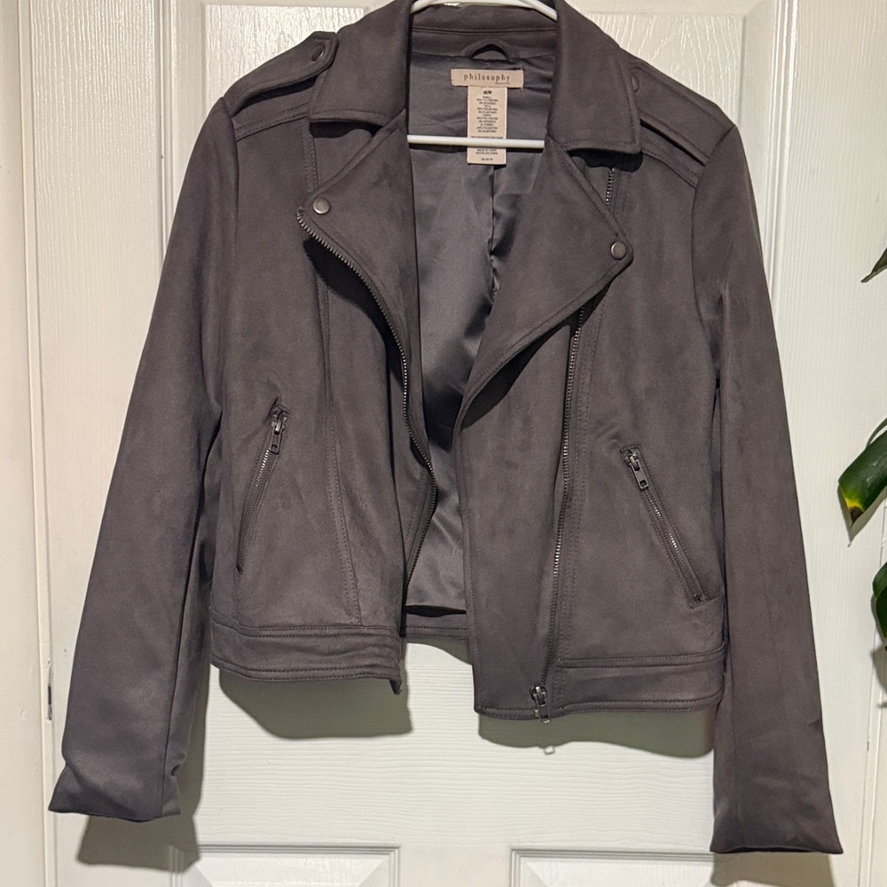 Philosophy Charcoal Leather Jacket
